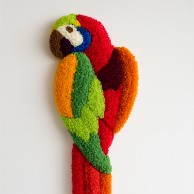 Handcrafted Parrot Wall Mat (18”)